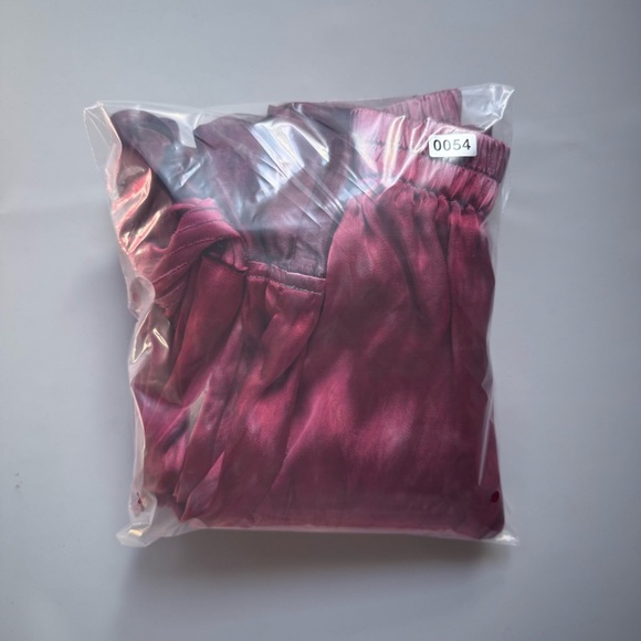 vtg Citron Santa Monica Red Silk Blend Art Print Wide Leg Pants Medium - Picture 12 of 12